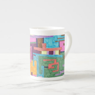 "Paths" Abstract Art Bone China Mug