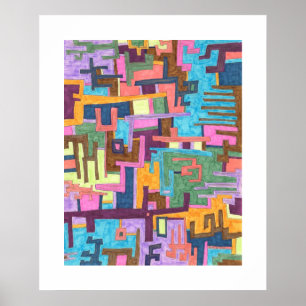 "Paths" Abstract Art Poster