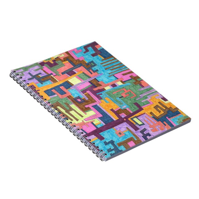 "Paths" Abstract Art Spiral Notebook (Right Side)