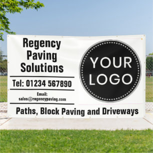 Paths, Block Paving and Driveways with Logo Banner