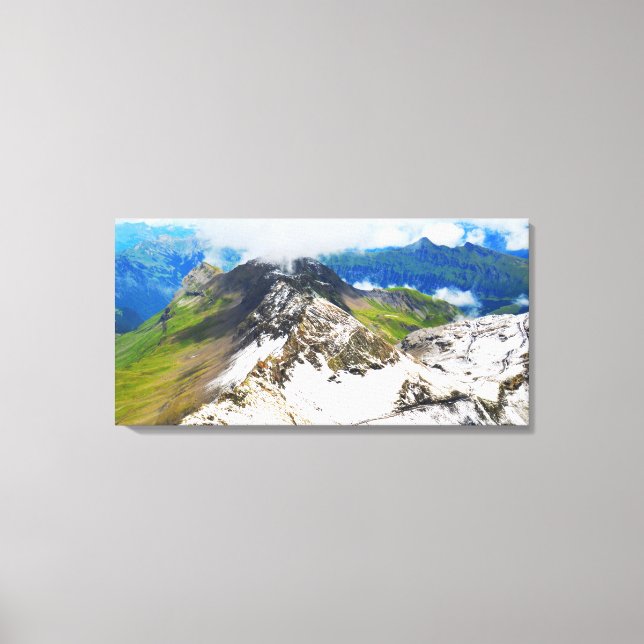 Paths in the Swiss alps Canvas Print (Front)