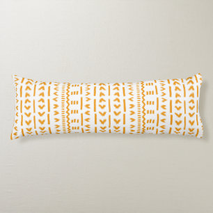 Paths Of Sun Mudcloth African Pattern In White Body Cushion