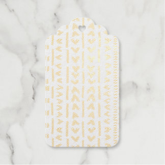 Paths Of Sun Mudcloth African Pattern In White Gift Tags