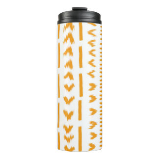 Paths Of Sun Mudcloth African Pattern In White Thermal Tumbler