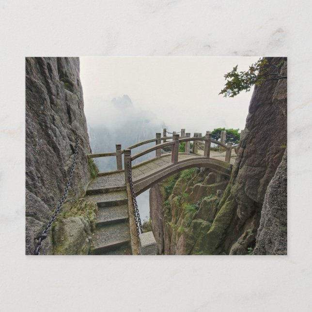 Pathway and small bridge, Yellow Mountain, 2 Postcard (Front)