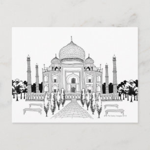 Pathway by Taj Mahal Postcard