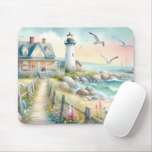 Pathway to the Lighthouse Coastal Cottage Mouse Pad