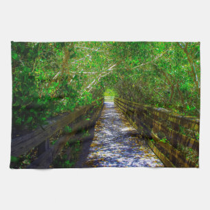 Pathway under the Tree Canopy Tea Towel