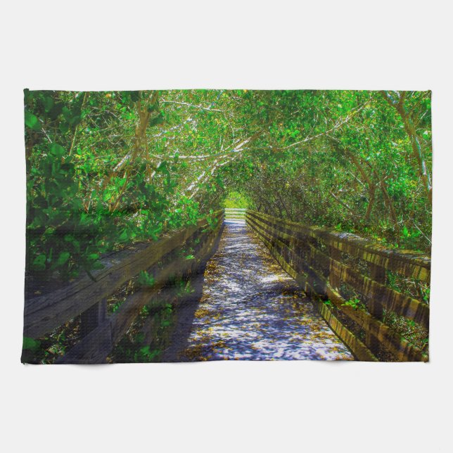 Pathway under the Tree Canopy Tea Towel (Horizontal)