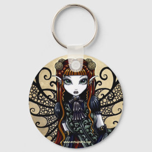 "Patience" Auburn Haired Goth Faery Key Ring
