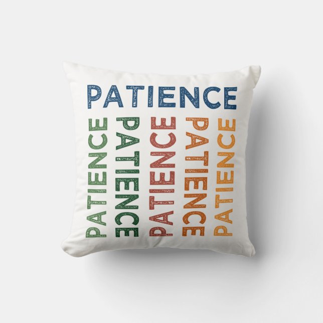 Patience Cute Colourful Cushion (Front)