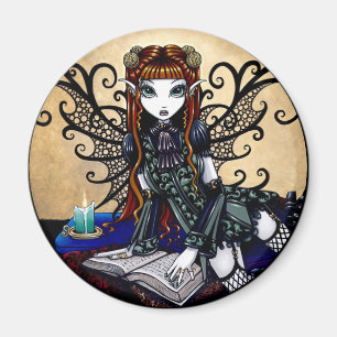 Patience Gothic Reading Fairy Magnet