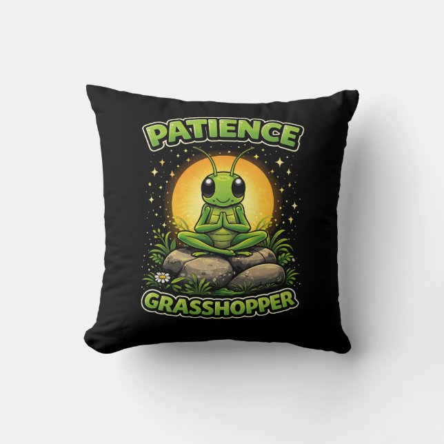 Patience Grasshopper Cushion (Front)