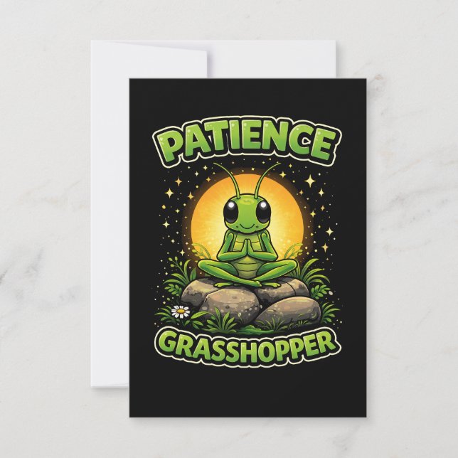 Patience Grasshopper Thank You Card (Front)