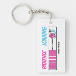 Patience Loading Cute Snail Personalised Birthday Key Ring
