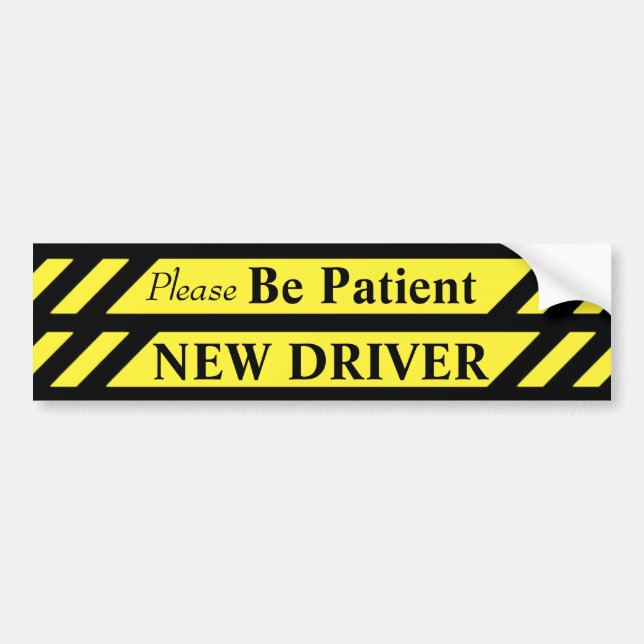 Patience New Driver Bumper Sticker (Front)