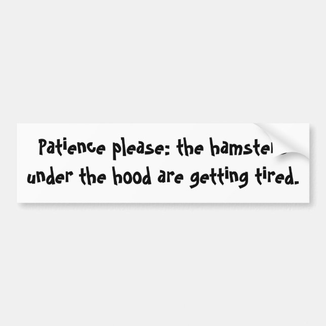 Patience Please Bumper Sticker (Front)
