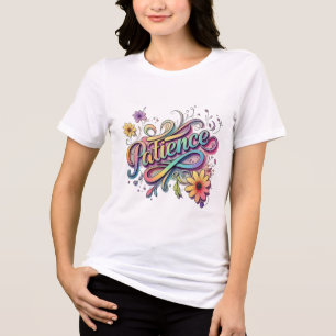 Patience – Vibrant Hand-Drawn Typography T-Shirt Tri-Blend Shirt