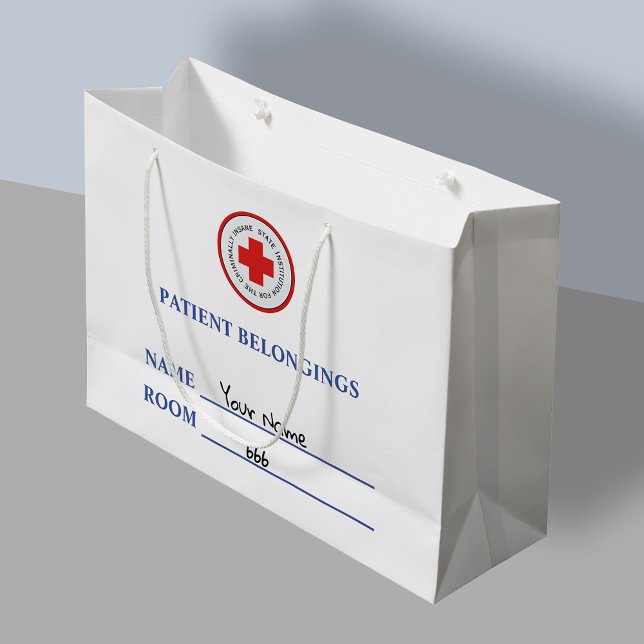 Patient Belongings Insane Asylum Trick or Treat Large Gift Bag (Creator Uploaded)