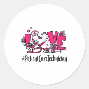 Patient Care Technician Love Valentine Day Cute Ap Classic Round Sticker