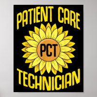 Patient Care Technician Pct Funny Sunflowers Desig
