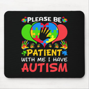 Patient Me Heart Colourful Puzzle I Have Autism Aw Mouse Pad