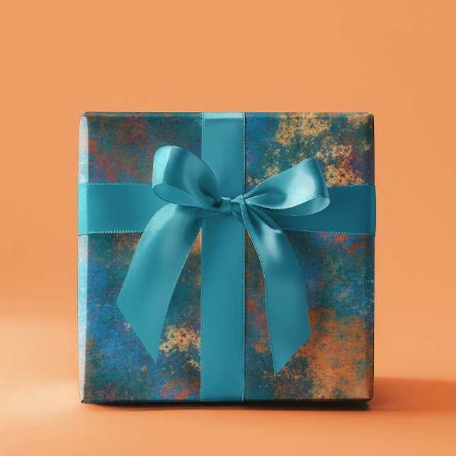 Patina Copper Distressed Turquoise  Wrapping Paper (Creator Uploaded)