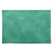 Patina Copper Teal Turquoise Modern Polka Dot Blue Placemat (Front)