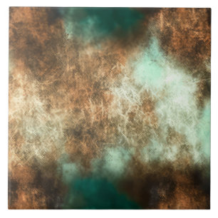 Patina Copper Turquoise Rust Tile