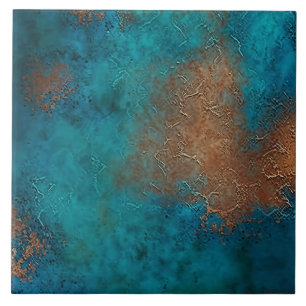 Patina Copper Turquoise Rust Tile