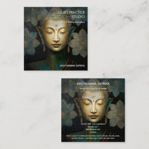 PATINA OF PEACE   MEDITATION PORTRAIT SQUARE BUSINESS CARD