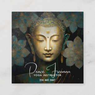 PATINA OF PEACE MEDITATION PORTRAIT SQUARE BUSINESS CARD