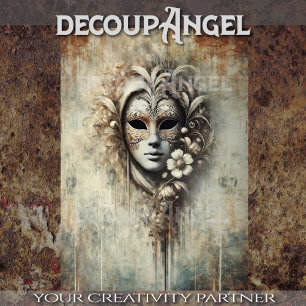 Patina with Venetian Mask – Decoupage Tissue Paper