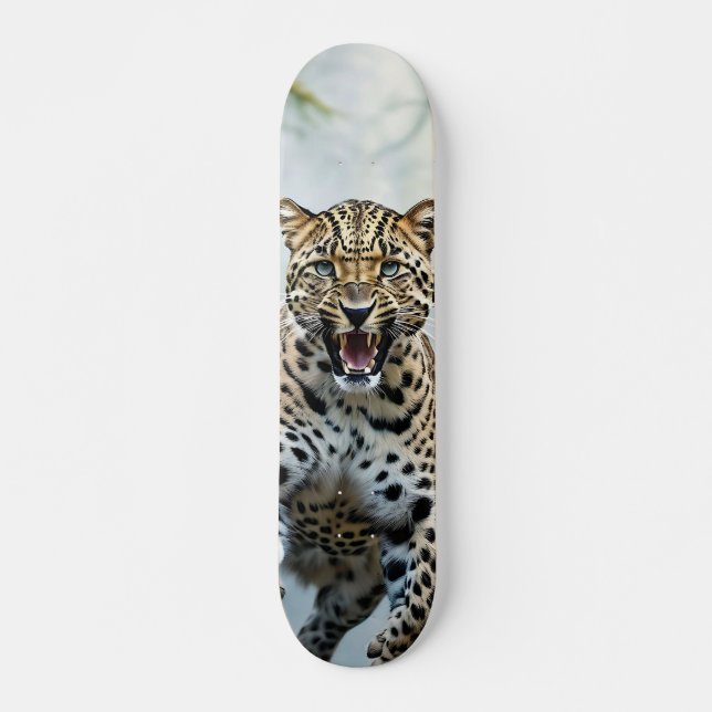 Patineta Leopardo Veloz Attacking Skateboard (Front)