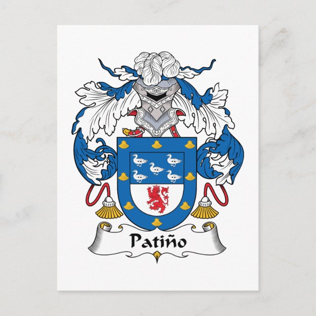Patino Family Crest Postcard (Front)