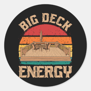 Patio Big Deck Energy Grilling Outdoorsy Meat Bbq  Classic Round Sticker