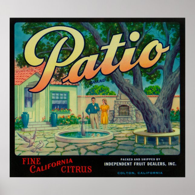 Patio Orange LabelColton, CA Poster (Front)