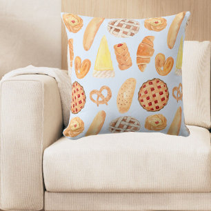 Patisserie French Bakery Pastry Bread Food Art Cushion