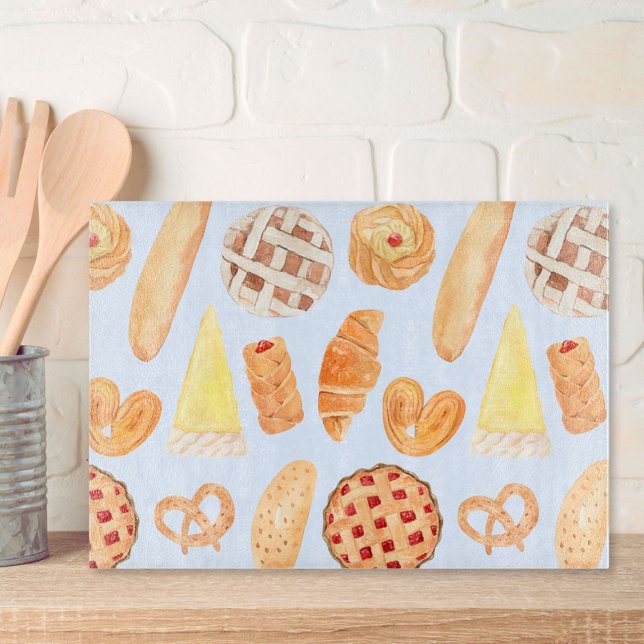 Patisserie French Bakery Pastry Bread Food Art Cutting Board (In situ)