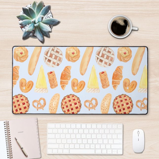Patisserie French Bakery Pastry Bread Food Art Desk Mat (In situ)