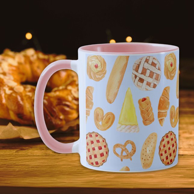 Patisserie French Bakery Pastry Bread Food Art Mug (In situ)
