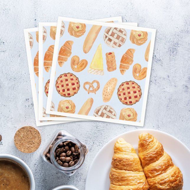 Patisserie French Bakery Pastry Bread Food Art Napkin (Creator Uploaded)