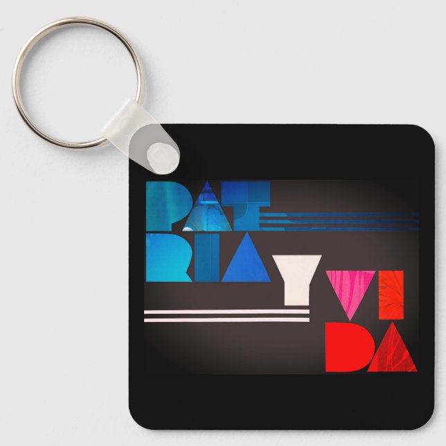 Patria y Vida Black Blue Red Key Ring (Front)