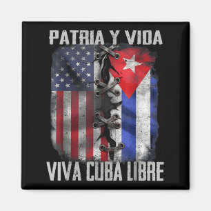 Patria Y Vida Viva Cuba Libre Patriotic Retro USA Magnet