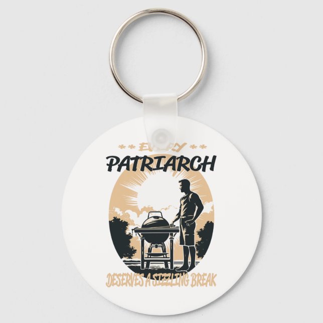 Patriarch Funny Bbq Chef Or Grill Fun  Key Ring (Front)