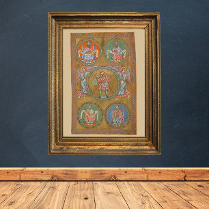 Patriarchs Abraham Isaac Jacob Mediaeval Manuscrip Poster