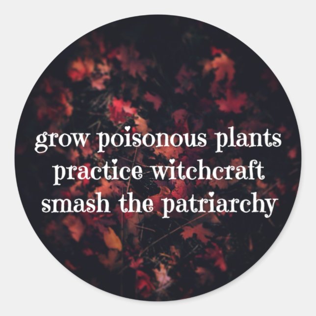 Patriarchy Spells Classic Round Sticker (Front)