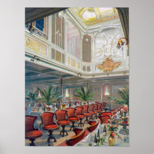 Patricia Dining Hall, Hamburg-America Line Poster