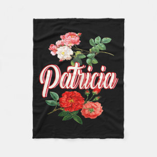 Patricia Name With Flowers  Fleece Blanket