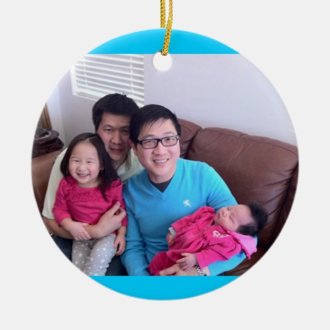 Patrick and Dominic Ceramic Tree Decoration (Front)